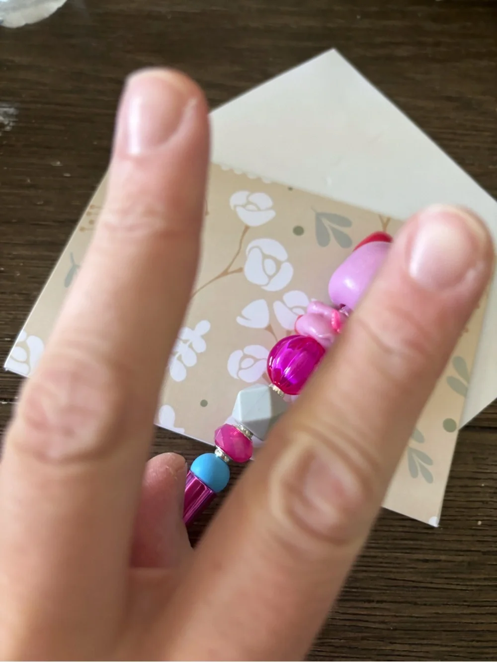 Pink Unicorn Cat handmade Beaded Pen